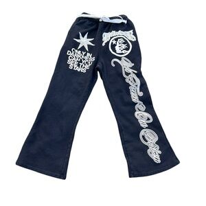 Hellstar Sweatpants Mens Medium Black Joggers Flared